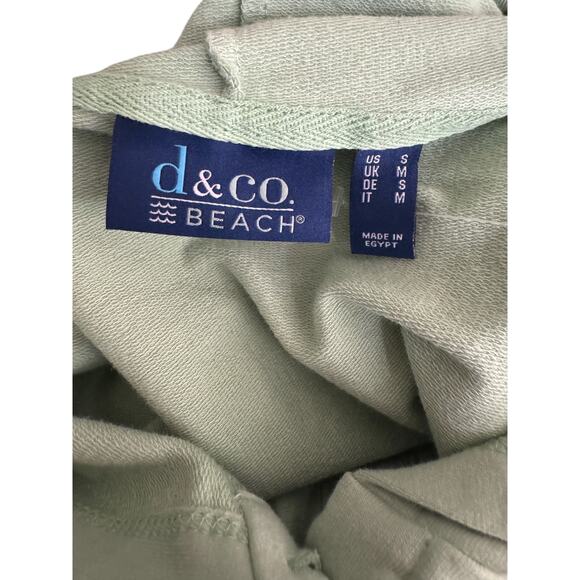 Denim & Co. Beach French Terry Roll Tab Sleeve Hooded Jacket Fresh Sage Small - Picture 13 of 14